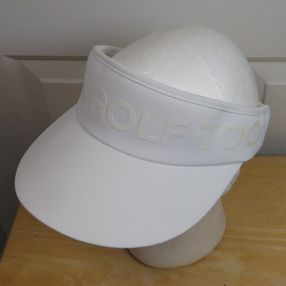 G/FORE Girls Golf Too Stretch Twill Golf Visor - Snow OSFM 83% Nylon, 14% Cotton - Picture 4 of 11